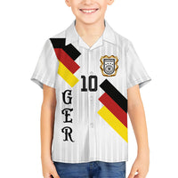German Football Custom Hawaiian Shirt Retro Geometric Flag Stripe Heritage Shield Design