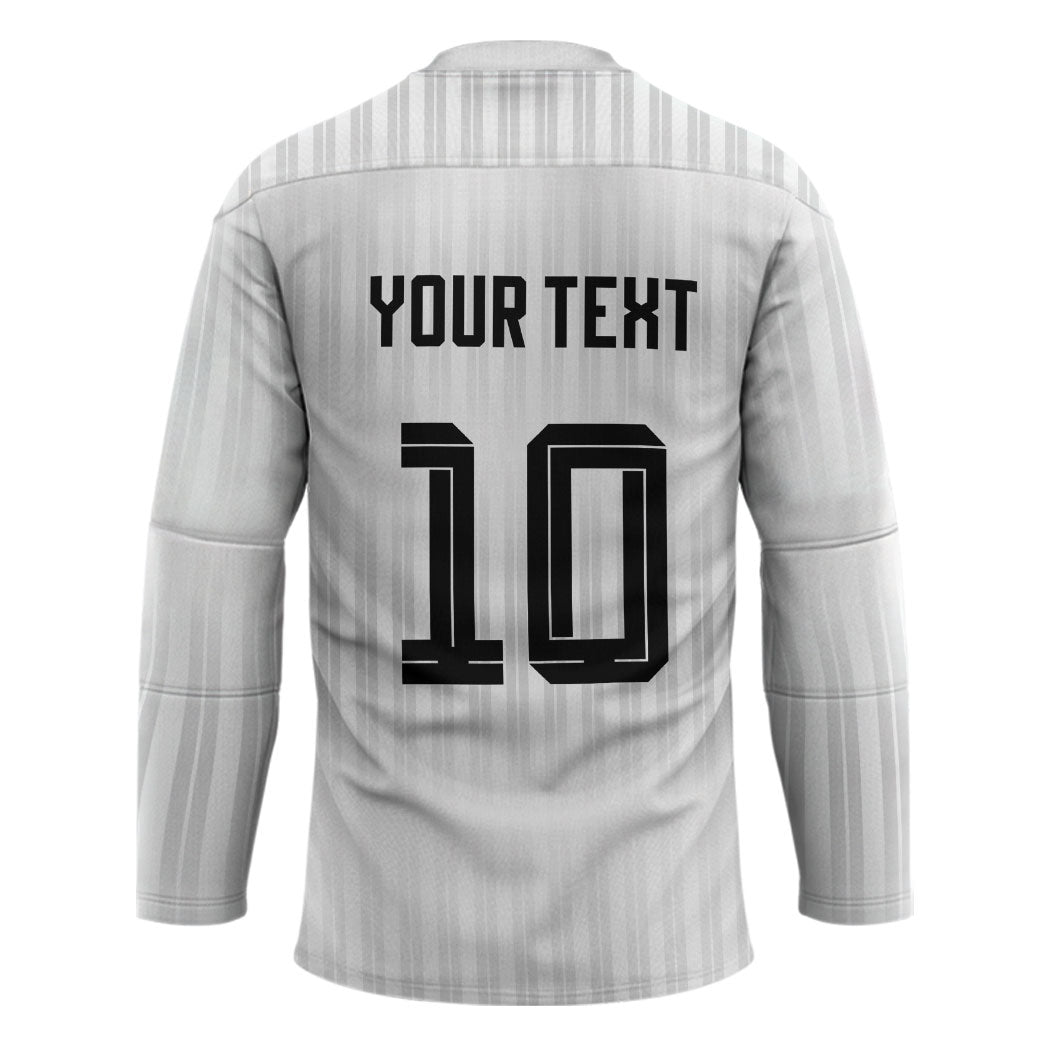 German Football Custom Hockey Jersey Retro Geometric Flag Stripe Heritage Shield Design