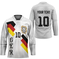 German Football Custom Hockey Jersey Retro Geometric Flag Stripe Heritage Shield Design
