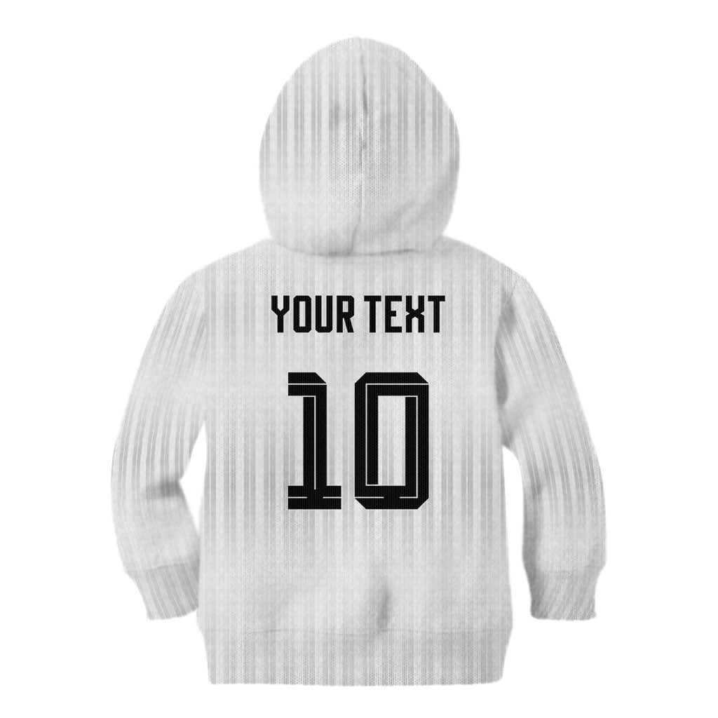 German Football Custom Kid Hoodie Retro Geometric Flag Stripe Heritage Shield Design