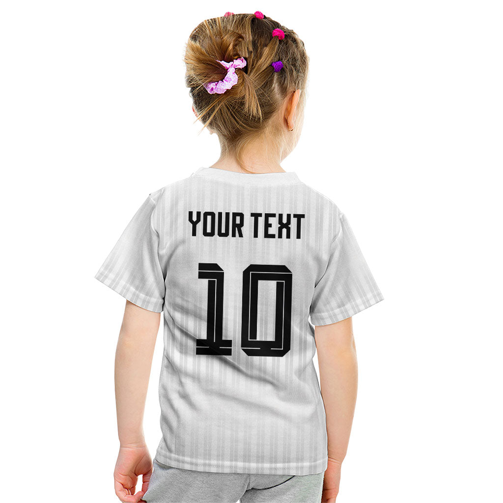 German Football Custom Kid T Shirt Retro Geometric Flag Stripe Heritage Shield Design