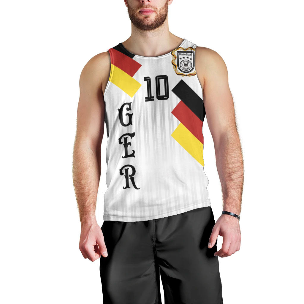 German Football Custom Men Tank Top Retro Geometric Flag Stripe Heritage Shield Design