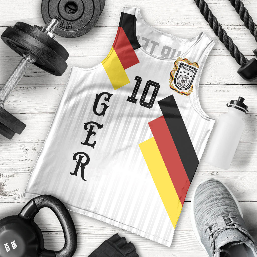 German Football Custom Men Tank Top Retro Geometric Flag Stripe Heritage Shield Design