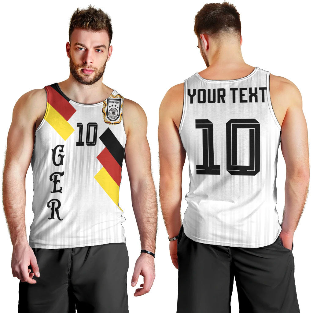 German Football Custom Men Tank Top Retro Geometric Flag Stripe Heritage Shield Design