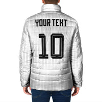 German Football Custom Padded Jacket Retro Geometric Flag Stripe Heritage Shield Design