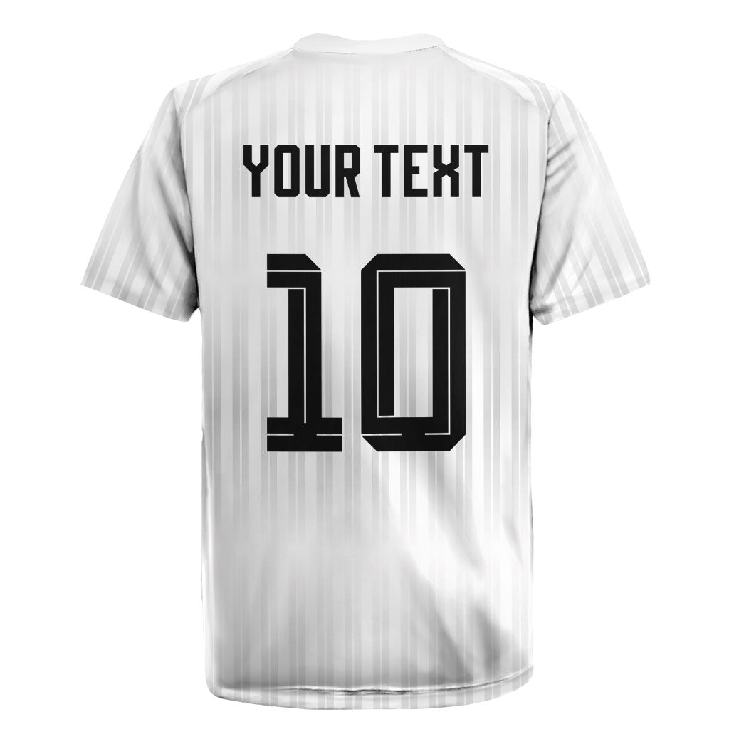 German Football Custom Rugby Jersey Retro Geometric Flag Stripe Heritage Shield Design