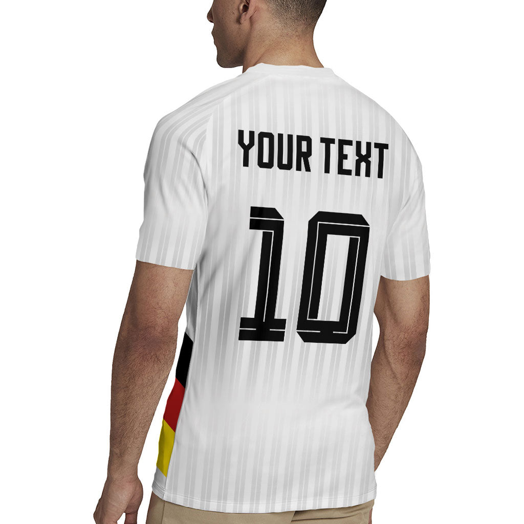 German Football Custom Rugby Jersey Retro Geometric Flag Stripe Heritage Shield Design