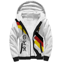 German Football Custom Sherpa Hoodie Retro Geometric Flag Stripe Heritage Shield Design