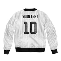 German Football Custom Sleeve Zip Bomber Jacket Retro Geometric Flag Stripe Heritage Shield Design