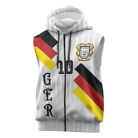 German Football Custom Sleeveless Zip Hoodie Retro Geometric Flag Stripe Heritage Shield Design