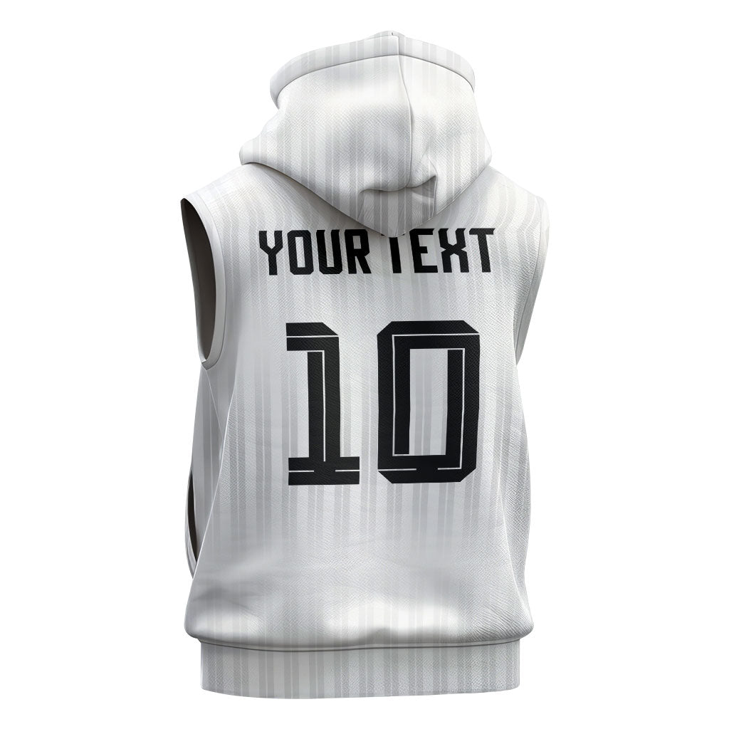 German Football Custom Sleeveless Zip Hoodie Retro Geometric Flag Stripe Heritage Shield Design