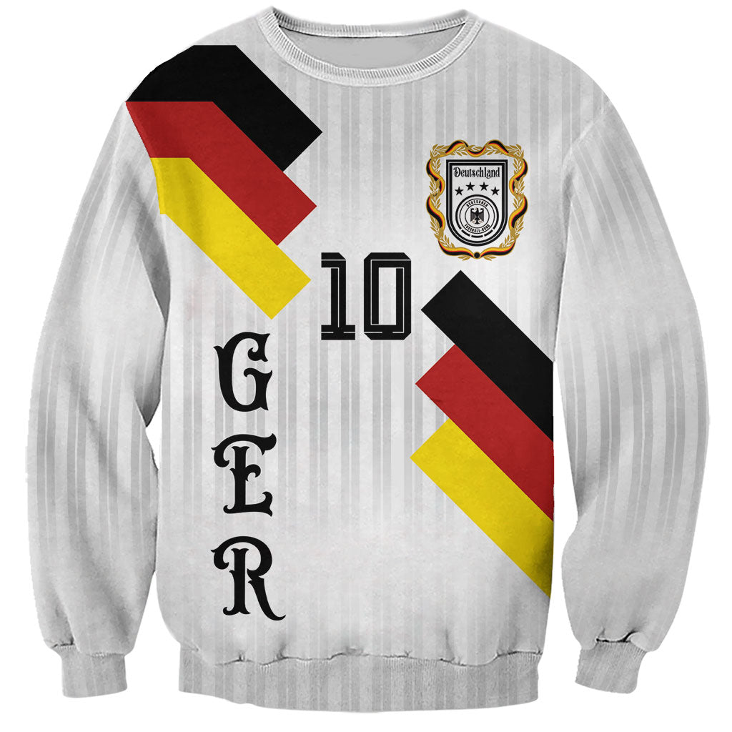 German Football Custom Sweatshirt Retro Geometric Flag Stripe Heritage Shield Design