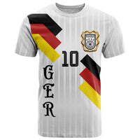 German Football Custom T Shirt Retro Geometric Flag Stripe Heritage Shield Design