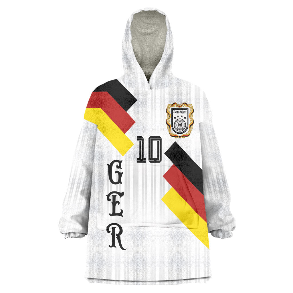 German Football Custom Wearable Blanket Hoodie Retro Geometric Flag Stripe Heritage Shield Design