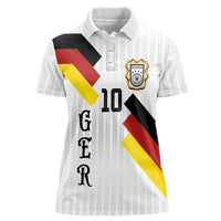 German Football Custom Women Polo Shirt Retro Geometric Flag Stripe Heritage Shield Design