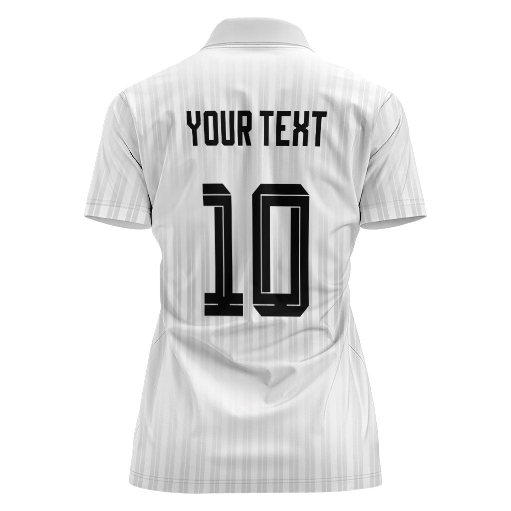 German Football Custom Women Polo Shirt Retro Geometric Flag Stripe Heritage Shield Design