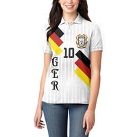 German Football Custom Women Polo Shirt Retro Geometric Flag Stripe Heritage Shield Design
