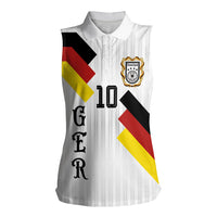 German Football Custom Women Sleeveless Polo Shirt Retro Geometric Flag Stripe Heritage Shield Design