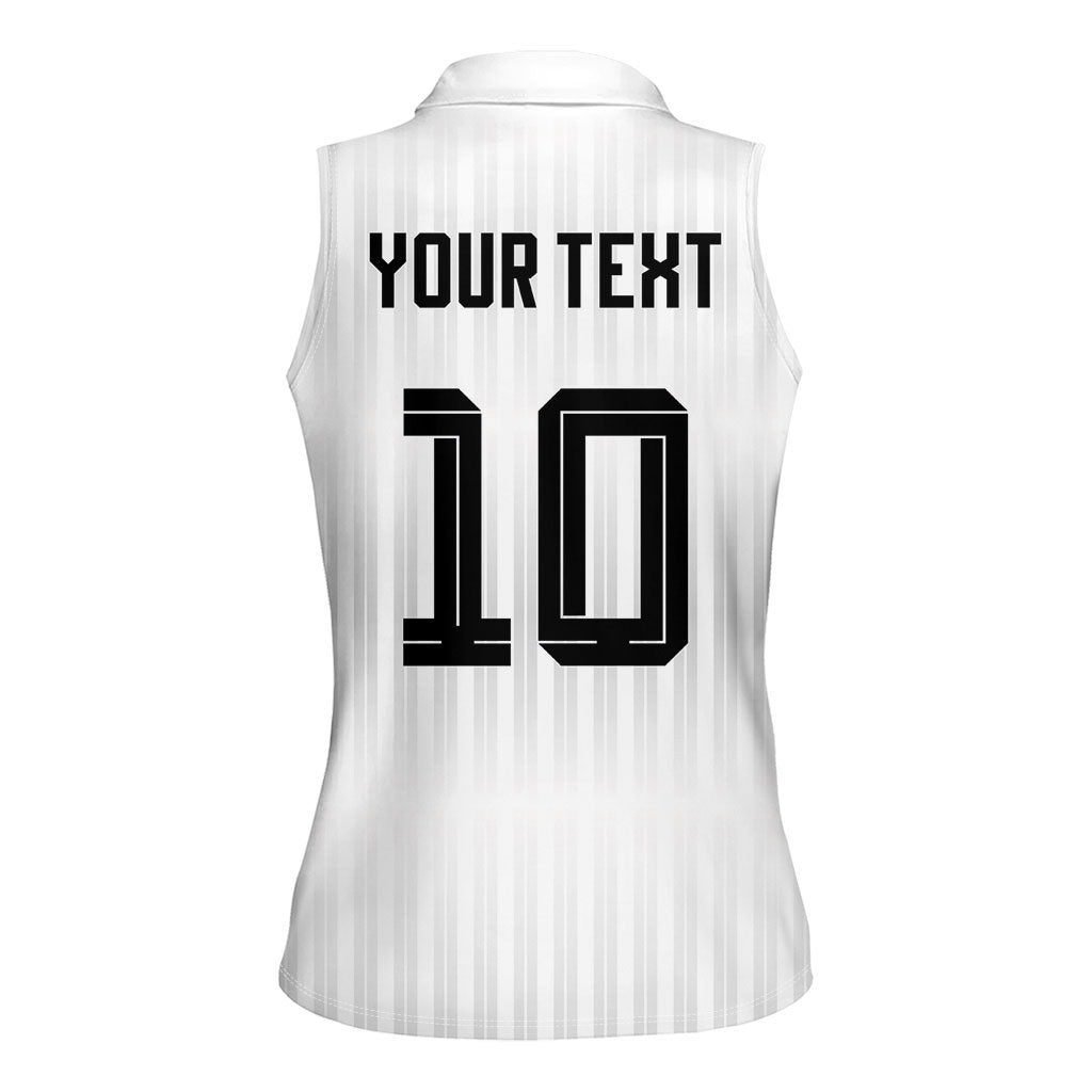 German Football Custom Women Sleeveless Polo Shirt Retro Geometric Flag Stripe Heritage Shield Design
