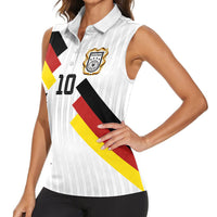 German Football Custom Women Sleeveless Polo Shirt Retro Geometric Flag Stripe Heritage Shield Design