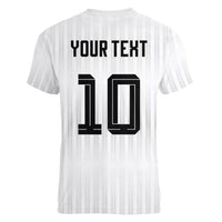 German Football Custom Women V-Neck T-Shirt Retro Geometric Flag Stripe Heritage Shield Design