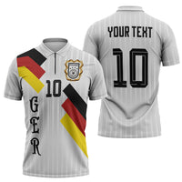 German Football Custom Zipper Polo Shirt Retro Geometric Flag Stripe Heritage Shield Design