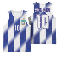 Argentinian Football Custom Basketball Jersey Fileteado Art Style Albiceleste Vertical Stripe