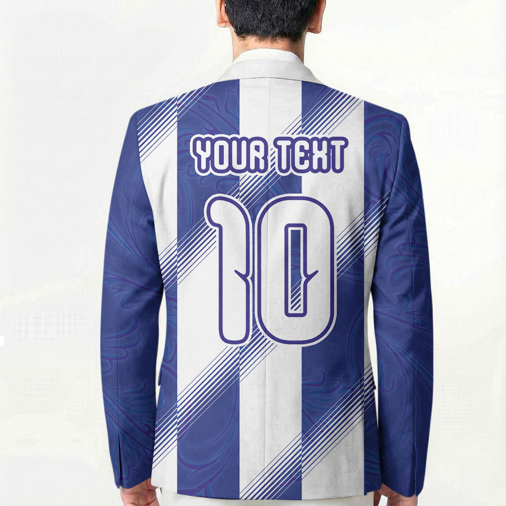 Argentinian Football Custom Blazer Fileteado Art Style Albiceleste Vertical Stripe