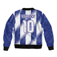 Argentinian Football Custom Bomber Jacket Fileteado Art Style Albiceleste Vertical Stripe