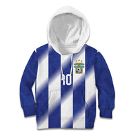 Argentinian Football Custom Kid Hoodie Fileteado Art Style Albiceleste Vertical Stripe