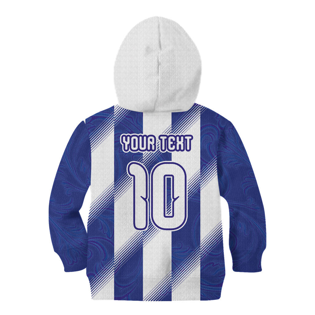 Argentinian Football Custom Kid Hoodie Fileteado Art Style Albiceleste Vertical Stripe