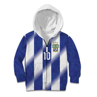 Argentinian Football Custom Kid Hoodie Fileteado Art Style Albiceleste Vertical Stripe