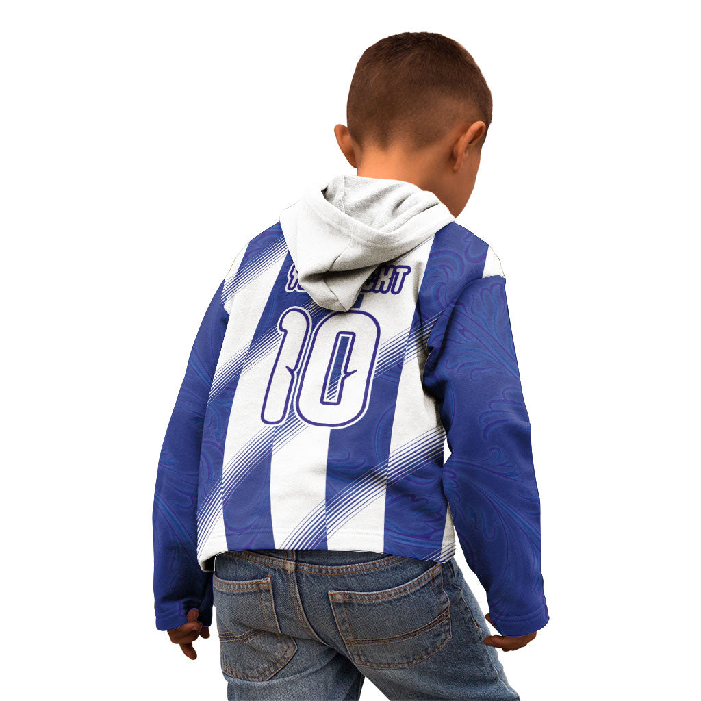 Argentinian Football Custom Kid Hoodie Fileteado Art Style Albiceleste Vertical Stripe
