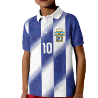 Argentinian Football Custom Kid Polo Shirt Fileteado Art Style Albiceleste Vertical Stripe