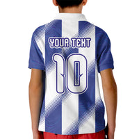 Argentinian Football Custom Kid Polo Shirt Fileteado Art Style Albiceleste Vertical Stripe