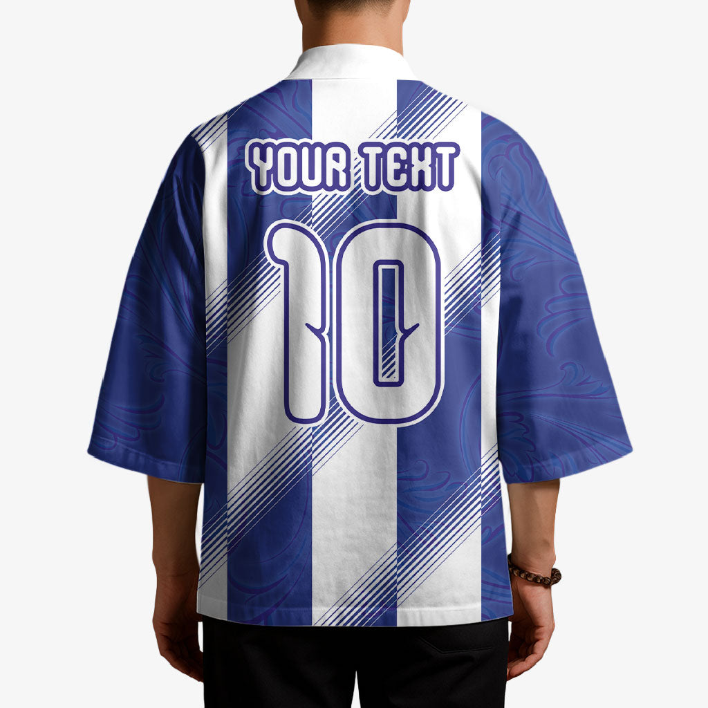 Argentinian Football Custom Kimono Fileteado Art Style Albiceleste Vertical Stripe