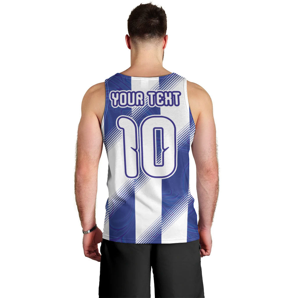 Argentinian Football Custom Men Tank Top Fileteado Art Style Albiceleste Vertical Stripe