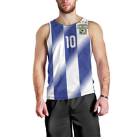 Argentinian Football Custom Men Tank Top Fileteado Art Style Albiceleste Vertical Stripe