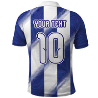 Argentinian Football Custom Polo Shirt Fileteado Art Style Albiceleste Vertical Stripe