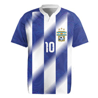 Argentinian Football Custom Rugby Jersey Fileteado Art Style Albiceleste Vertical Stripe