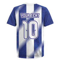 Argentinian Football Custom Rugby Jersey Fileteado Art Style Albiceleste Vertical Stripe