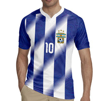 Argentinian Football Custom Rugby Jersey Fileteado Art Style Albiceleste Vertical Stripe