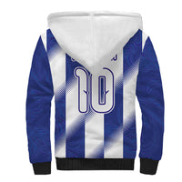 Argentinian Football Custom Sherpa Hoodie Fileteado Art Style Albiceleste Vertical Stripe