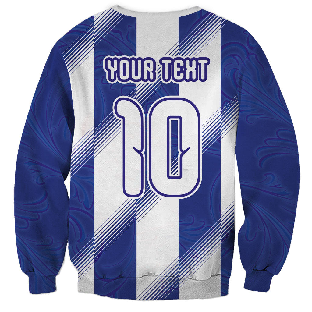 Argentinian Football Custom Sweatshirt Fileteado Art Style Albiceleste Vertical Stripe