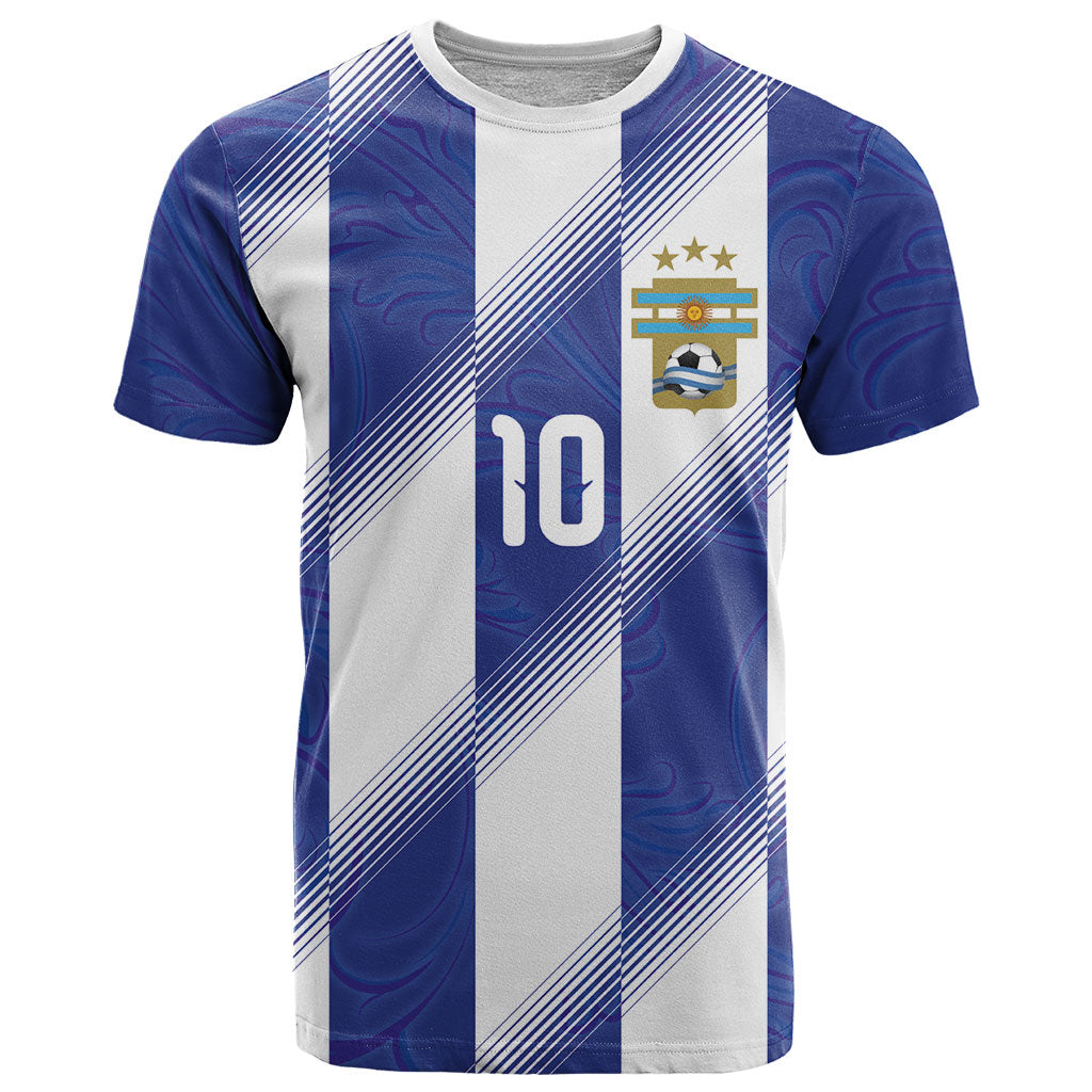 Argentinian Football Custom T Shirt Fileteado Art Style Albiceleste Vertical Stripe
