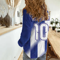 Argentinian Football Custom Women Casual Shirt Fileteado Art Style Albiceleste Vertical Stripe