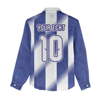 Argentinian Football Custom Women Casual Shirt Fileteado Art Style Albiceleste Vertical Stripe