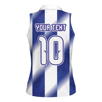 Argentinian Football Custom Women Sleeveless Polo Shirt Fileteado Art Style Albiceleste Vertical Stripe