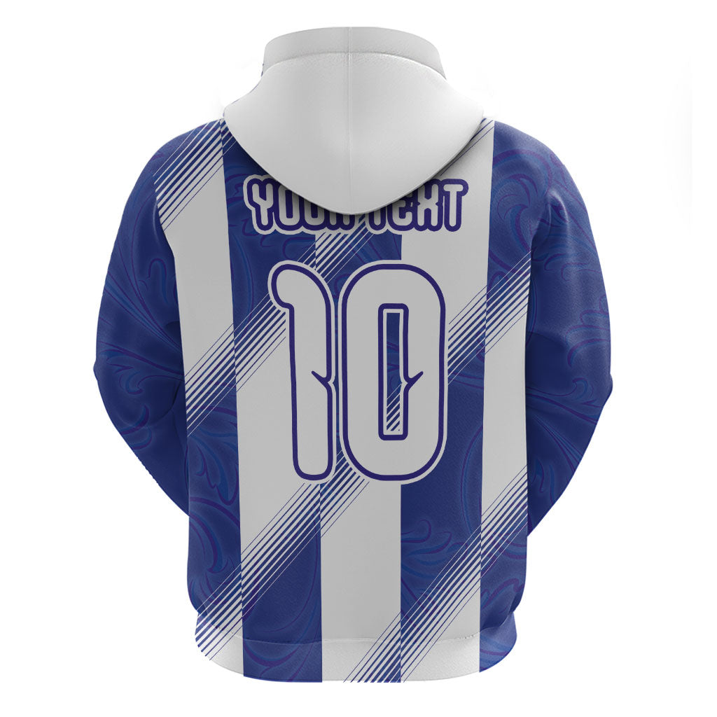 Argentinian Football Custom Zip Hoodie Fileteado Art Style Albiceleste Vertical Stripe