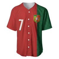 Portuguese Football Custom Baseball Jersey Wave Pattern Heritage Crest